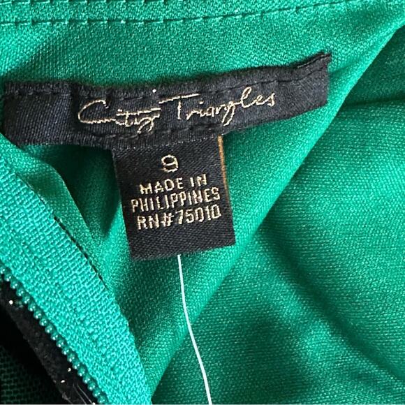 City Triangles Green Black Strapless Mermaid Formal Gown Dress Size 9 Junior NEW - Picture 2 of 14